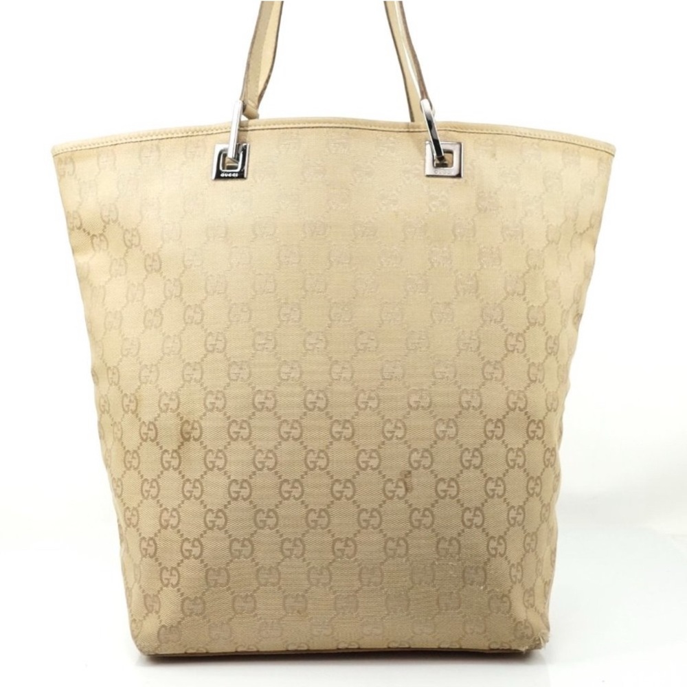 Auth Gucci Tote Bag Beige Canvas #5942G68